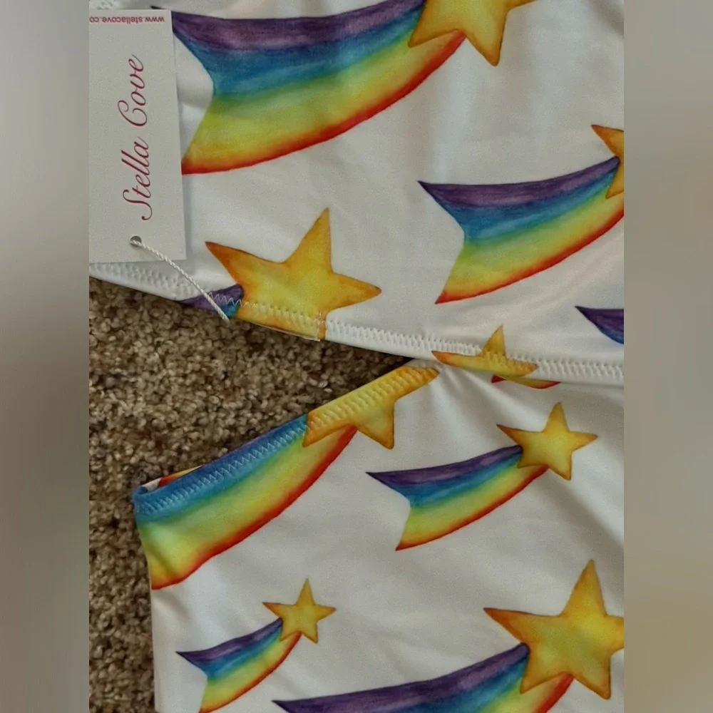 NWT and in Plastic Stella Cove Girls 4 yrs Shooting Stars Side Cut Swimsuit